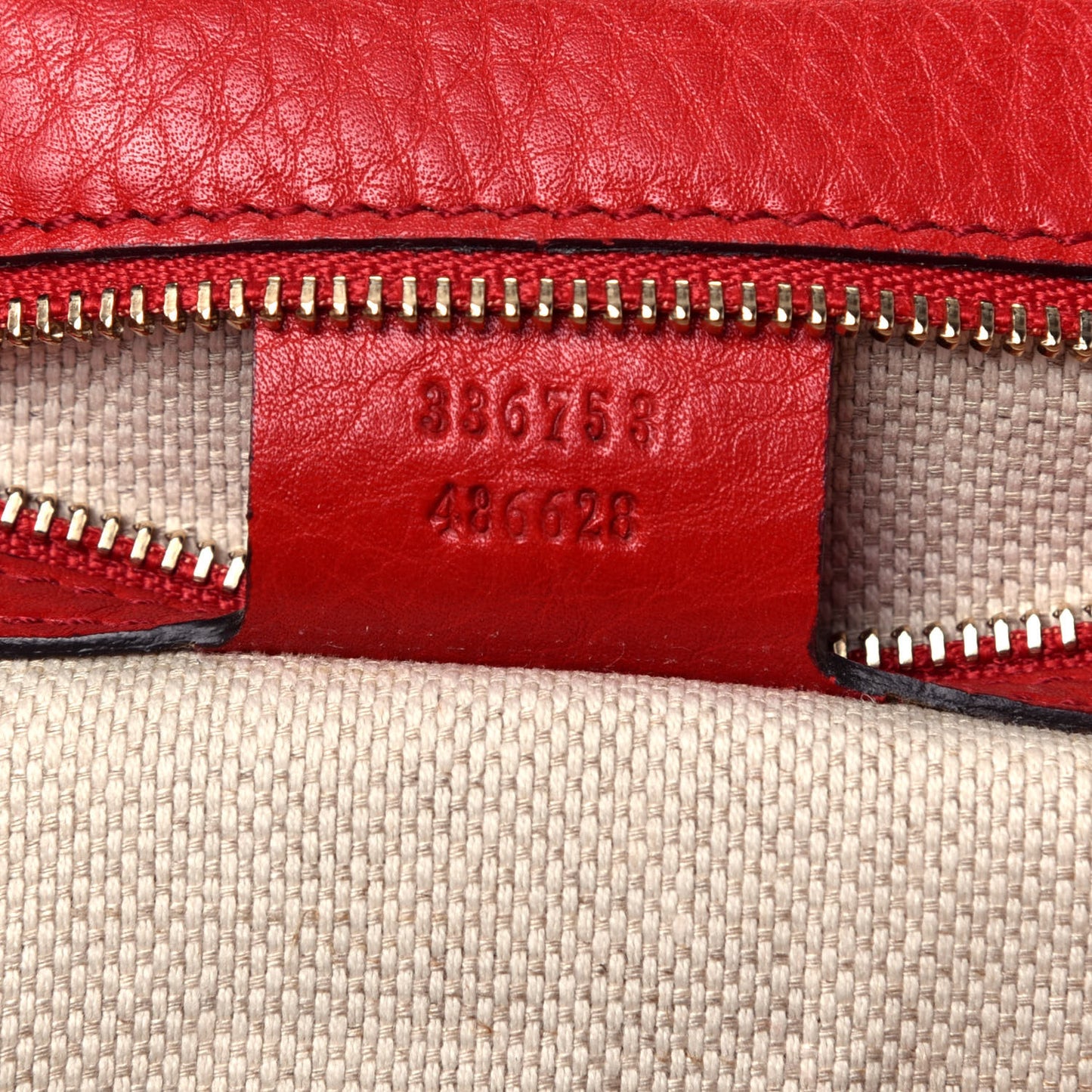 Pebbled Calfskin Medium Soho Clutch Red