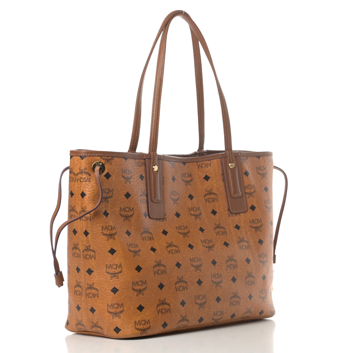 Visetos Medium Liz Reversible Shopper Tote Cognac