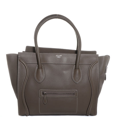 Celine Drummed Calfskin Shoulder Luggage Souris 2 of 10