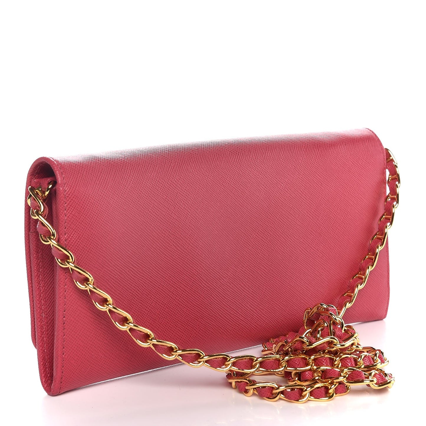 Saffiano Metal Oro Chain Wallet Peonia