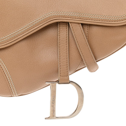 Christian Dior Grained Calfskin Saddle Bag Beige 9 of 14