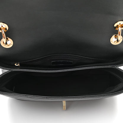 Chanel Grained Calfskin Chevron Stitched Medium Chic Top Handle Flap Black 5 of 10