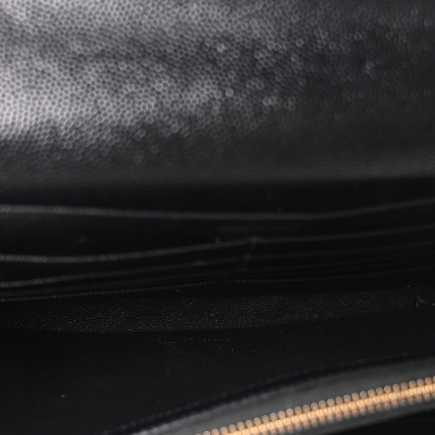 Grain De Poudre Matelasse Chevron Monogram Chain Wallet Black