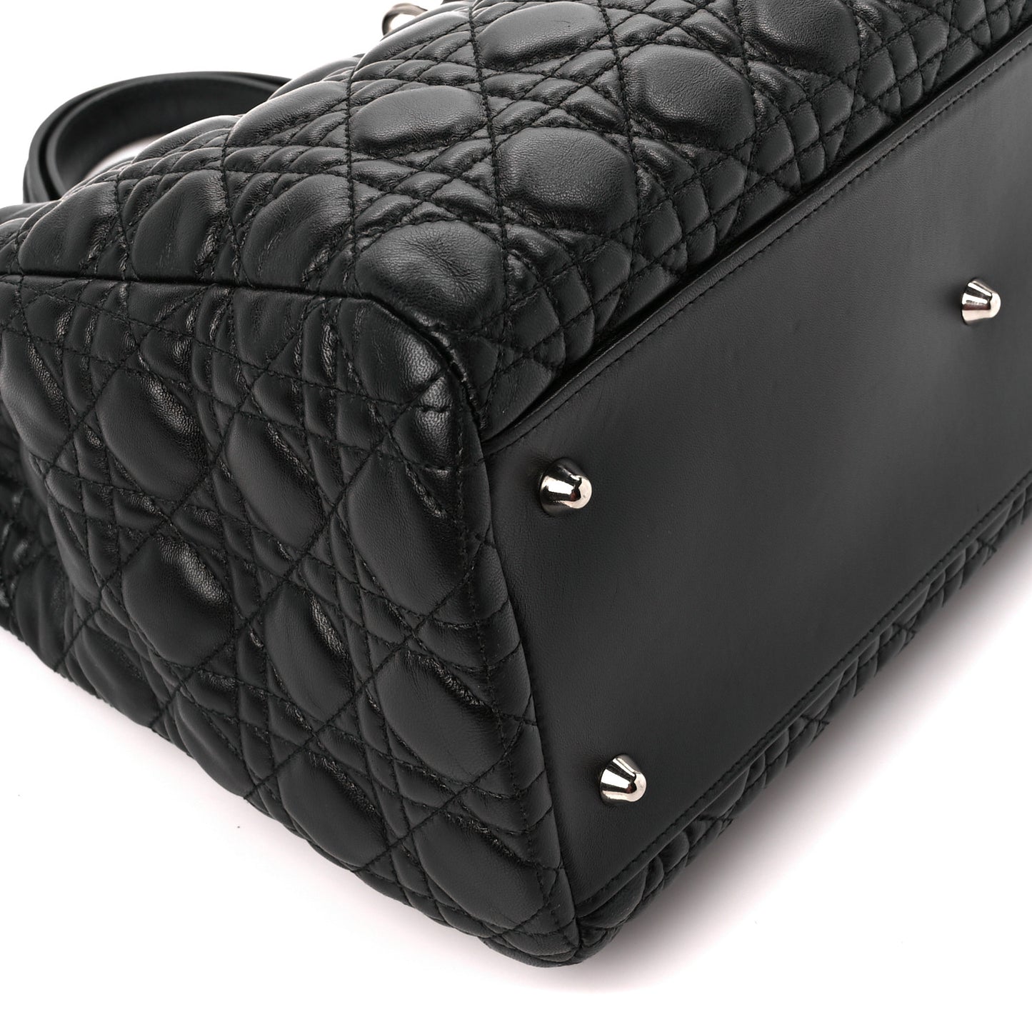 Lambskin Cannage Medium Dior Soft Shopping Tote Black
