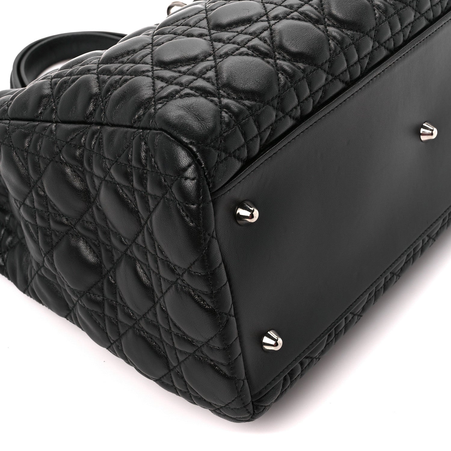 Christian Dior Lambskin Cannage Medium Dior Soft Shopping Tote Black 9 of 10