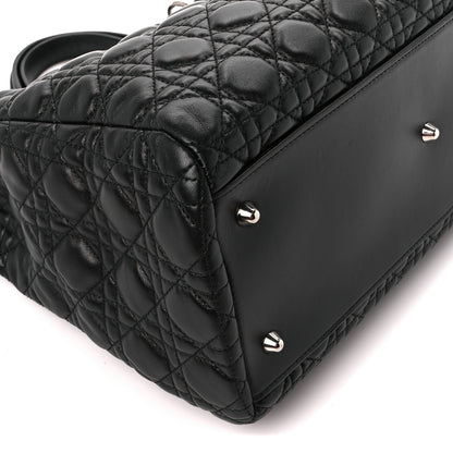 Christian Dior Lambskin Cannage Medium Dior Soft Shopping Tote Black 9 of 10