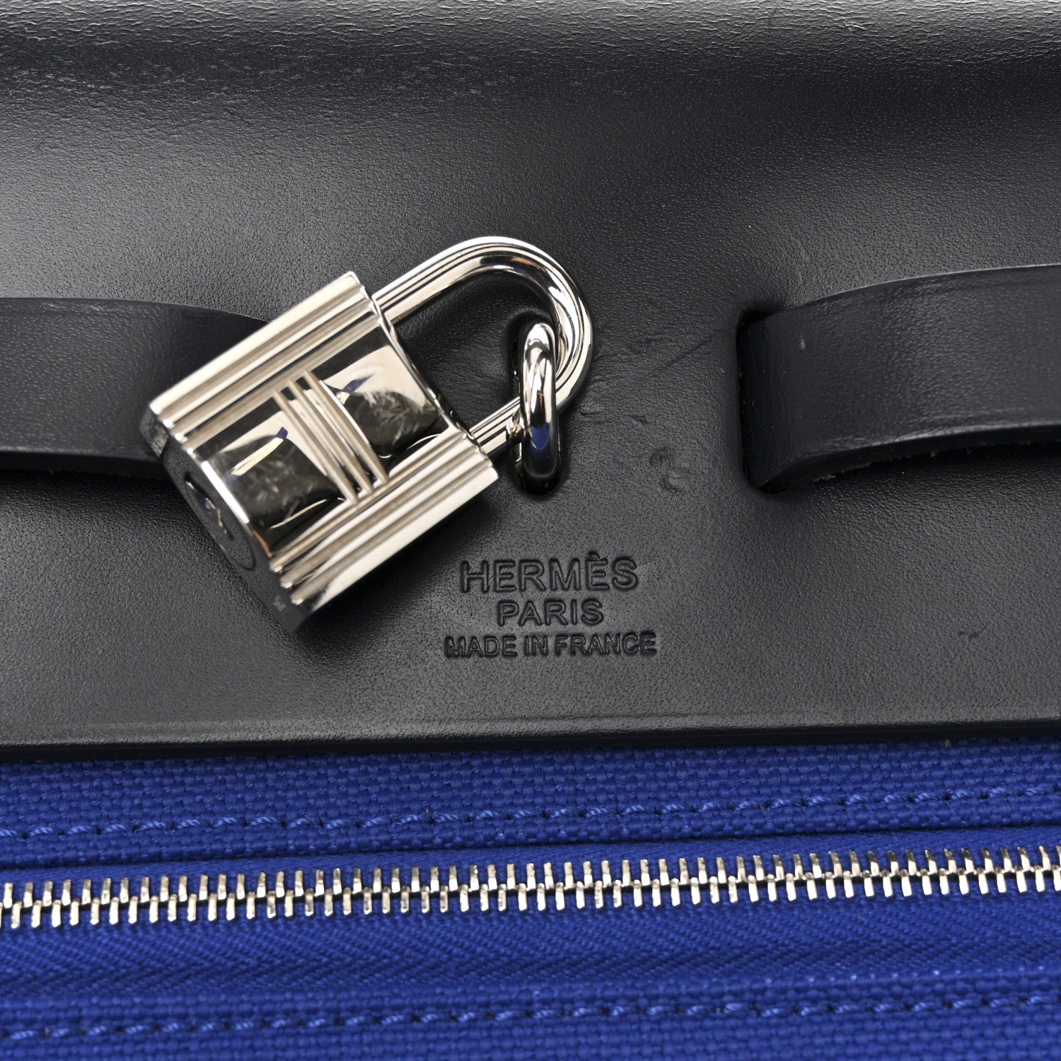 Hermes Toile Vache Hunter Herbag Zip 31 PM Bleu Electrique Bleu Indigo 7 of 13