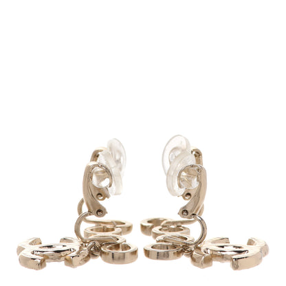 Chanel Metal Pearl CC Coco Climber Clip On Earrings Gold 3 of 5