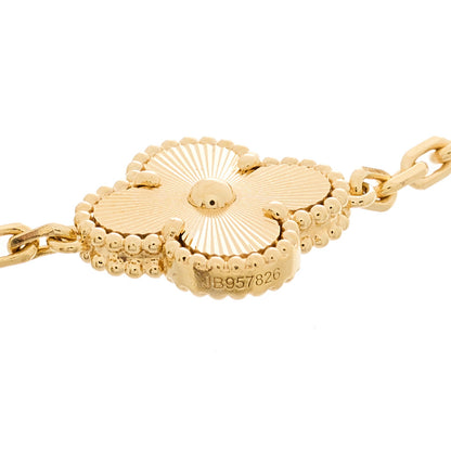 Van Cleef & Arpels 18K Yellow Gold 5 Motifs Guilloche Vintage Alhambra Bracelet 4 of 4