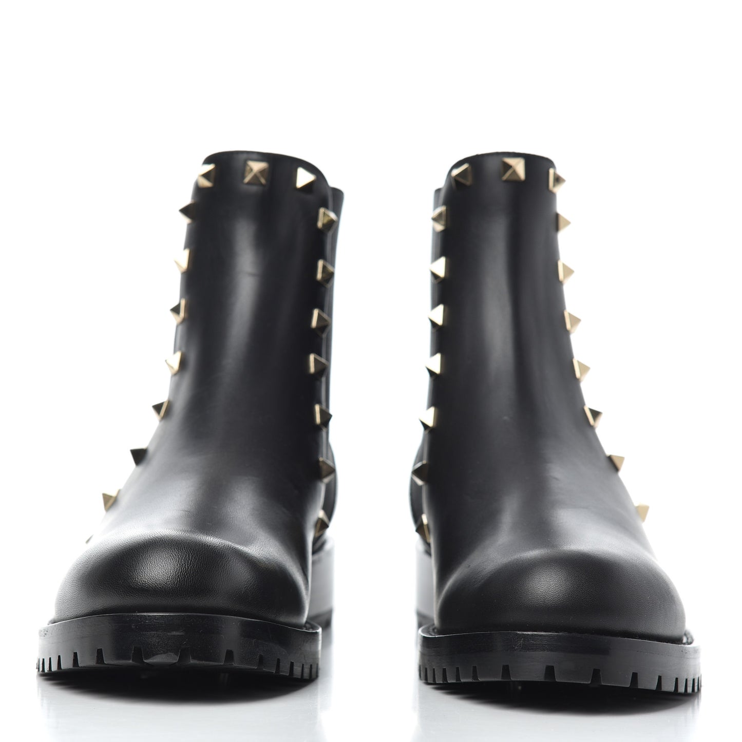 Calfskin Rockstud Beatle Chelsea 20mm Ankle Boots 39 Black