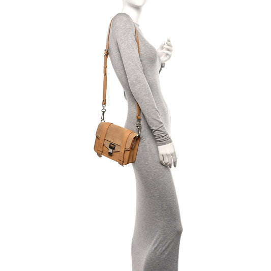 Lambskin Suede PS1 Mini Pouch Messenger Bag Tan
