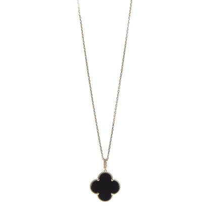 Van Cleef & Arpels 18K Yellow Gold Black Onyx Magic Alhambra Pendant Necklace 1 of 8