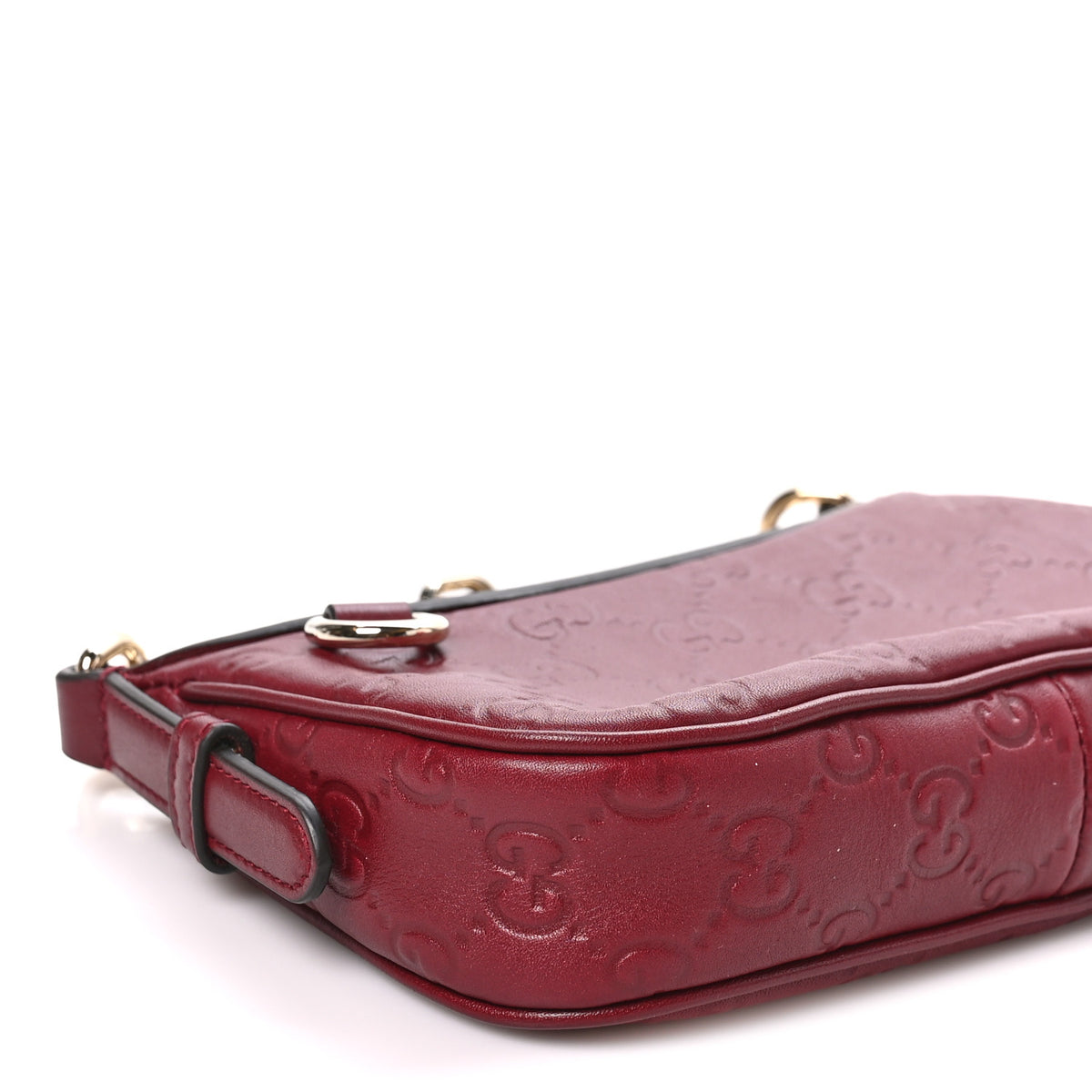 Gucci GG Calfskin Embossed Emblem Mini Shoulder Bag Rosso Ancora 9 of 10