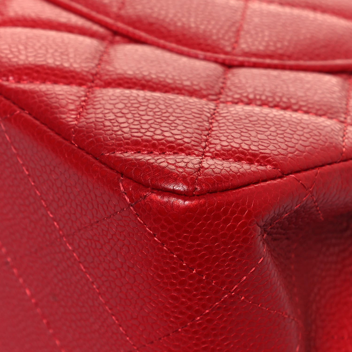 Chanel Caviar Quilted Jumbo Double Flap Red 12 of 18