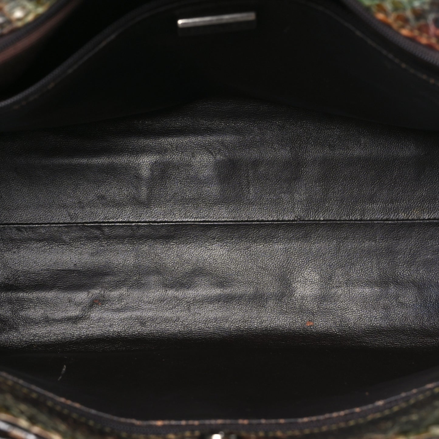 Snakeskin Executive Cerf Shopper Tote Green Brown