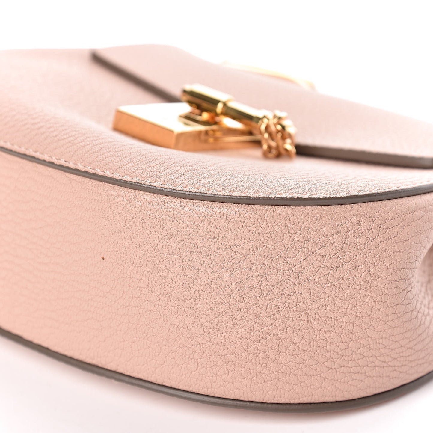 Grained Lambskin Mini Drew Shoulder Bag Cement Pink