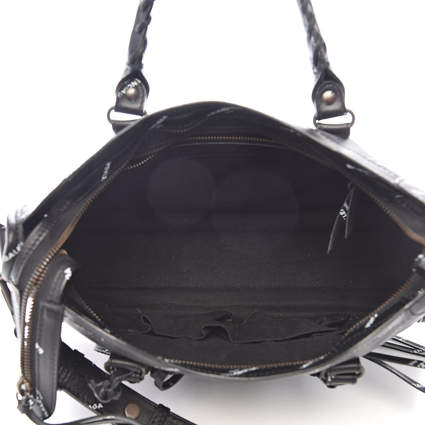 Veau Allover Logo Classic Hardware S City Black White