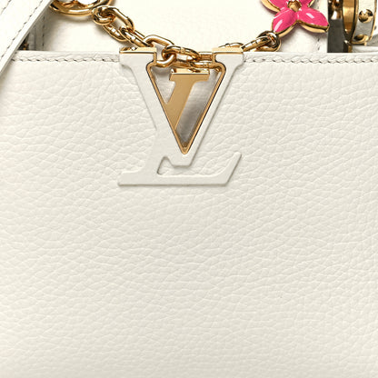 Louis Vuitton Taurillon Flower Chain Capucines Mini Snow 8 of 11