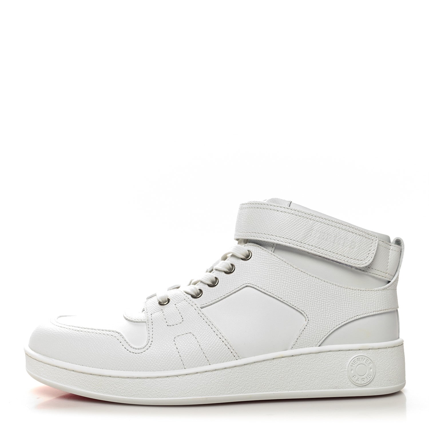 Hermes Calfskin Epsom Mens High Top Freestyle Sneakers 42 White 1 of 8