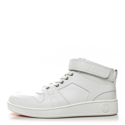 Hermes Calfskin Epsom Mens High Top Freestyle Sneakers 42 White 1 of 8