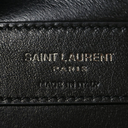 Saint Laurent Sheepskin Matelasse Chevron Monogram Medium College Bag Black 6 of 10
