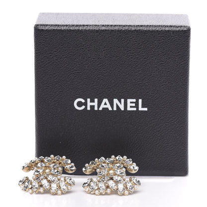 Chanel Pearl Crystal CC Earrings Gold 5 of 5