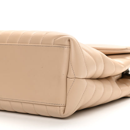 Saint Laurent Calfskin Y Quilted Monogram Medium Loulou Chain Satchel Dark Beige 10 of 12