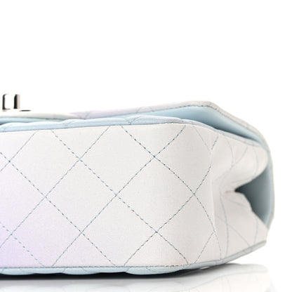 Chanel Perforated Lambskin Quilted Mini Rectangular Flap Light Blue Light Purple White 9 of 10