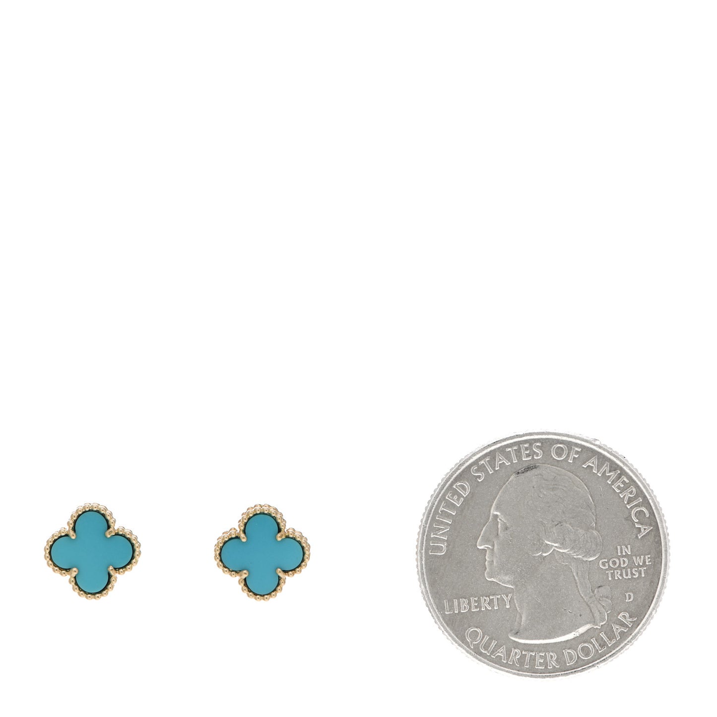 18K Yellow Gold Turquoise Sweet Alhambra Earrings
