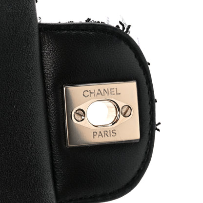 Chanel Tweed Quilted Mini Top Handle Rectangular Flap Black White 7 of 13
