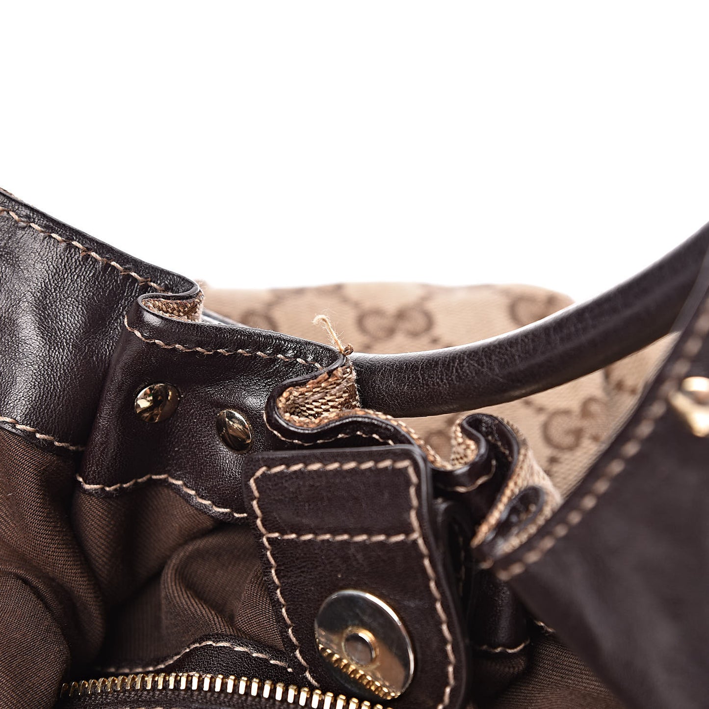 Monogram Studded Medium Pelham Tote Dark Brown