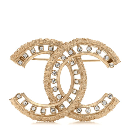 Chanel Crystal CC Brooch Gold 1 of 4