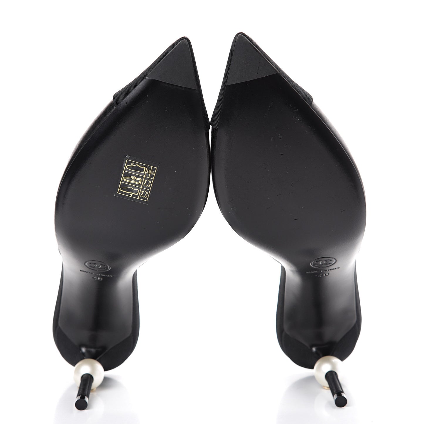 Goatskin Grosgrain Cap Toe Pearl Mule 40 Black