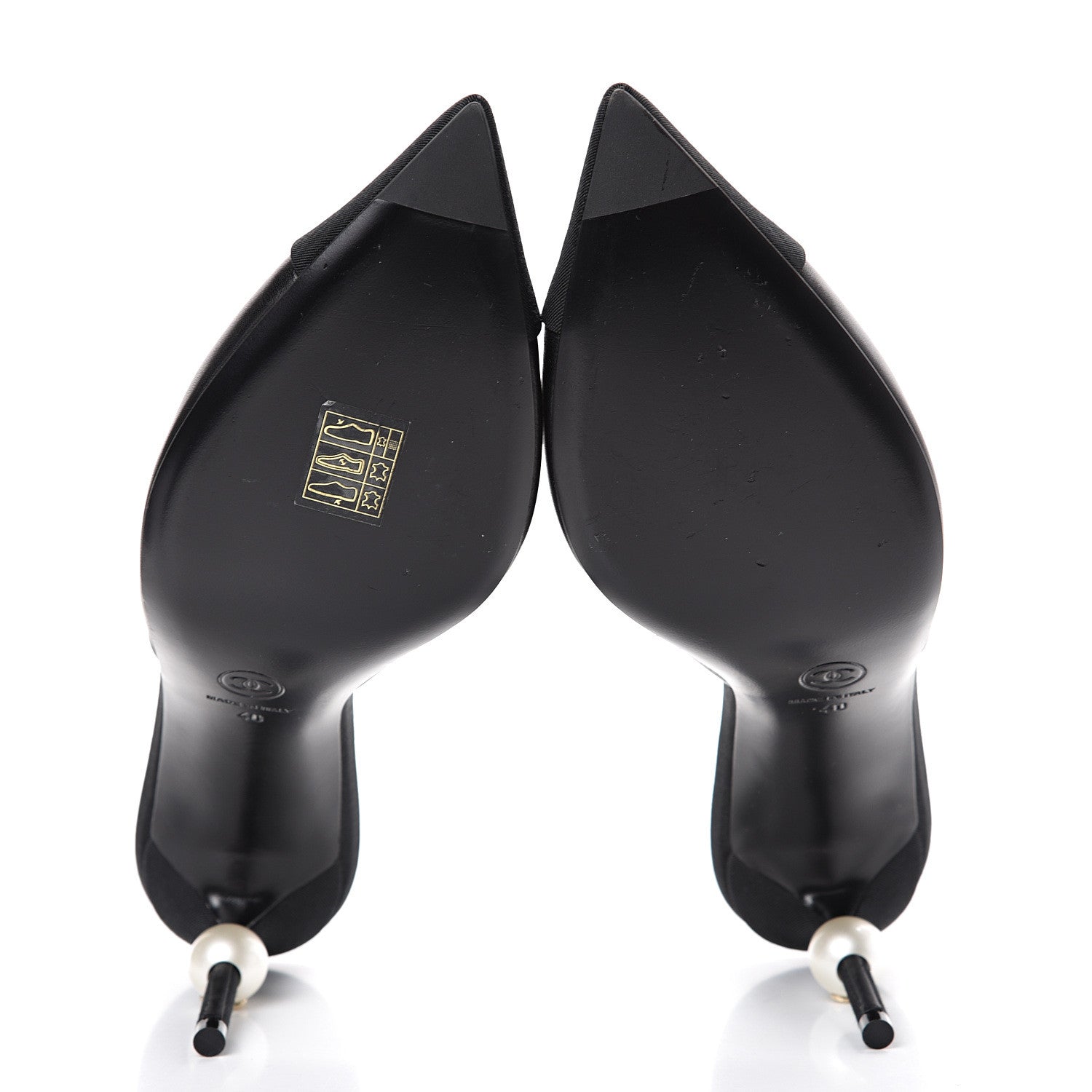 Chanel Goatskin Grosgrain Cap Toe Pearl Mule 40 Black 6 of 13