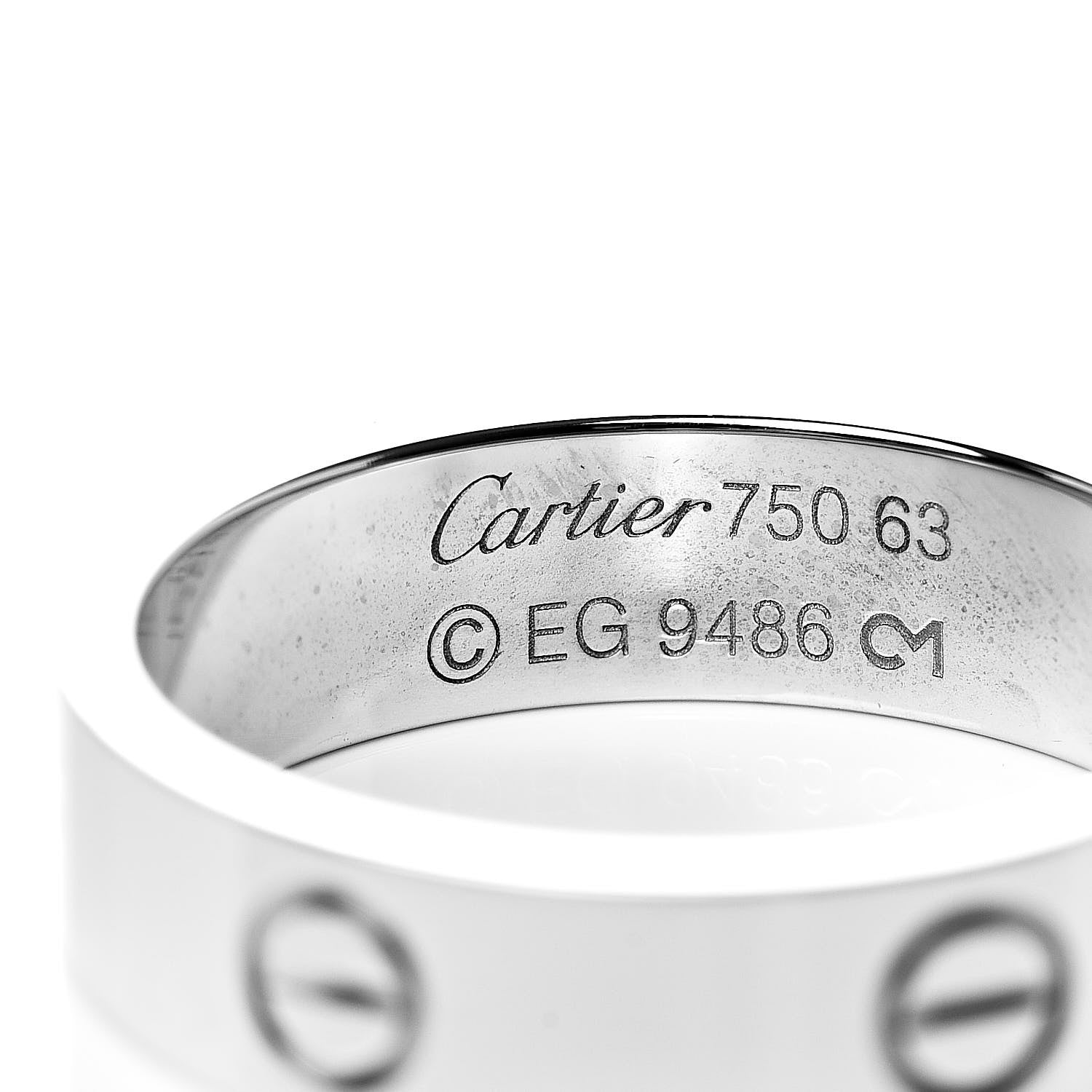 Cartier 18K White Gold 6mm LOVE Ring 63 10.25 4 of 4
