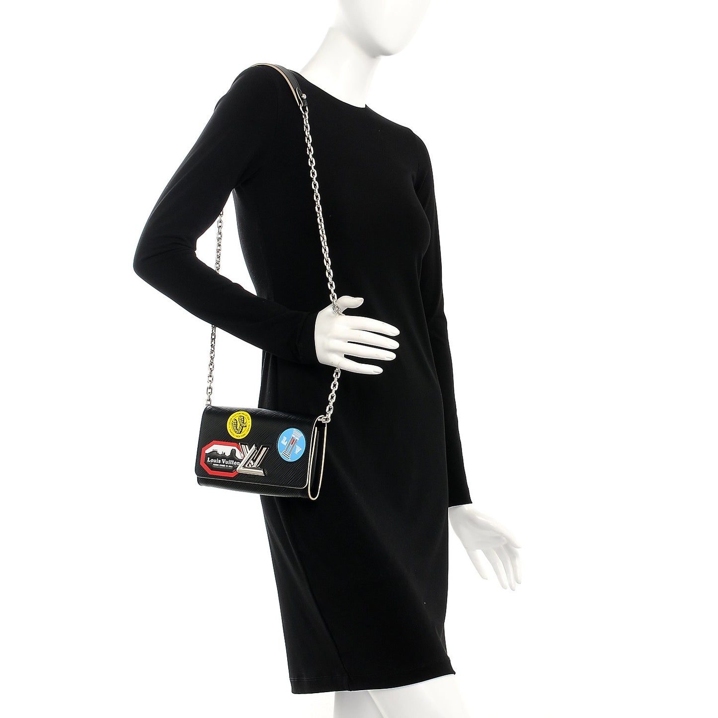 Epi World Tour Twist Chain Wallet Black