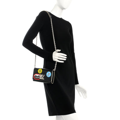 Louis Vuitton Epi World Tour Twist Chain Wallet Black 2 of 8