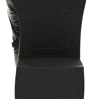 Chanel Shiny Crumpled Lambskin Lace Up Combat Boots 37 Black 9 of 9