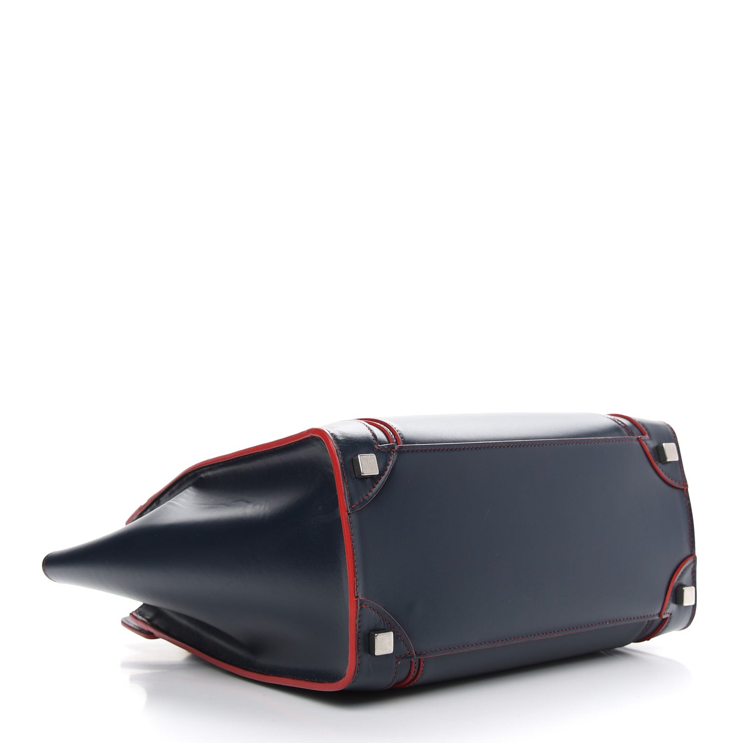 Satin Debossed Calfskin Micro Luggage Navy Blue