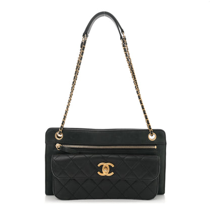 Chanel Iridescent Calfskin Quilted In & Out Camera Case Black 1 of 11