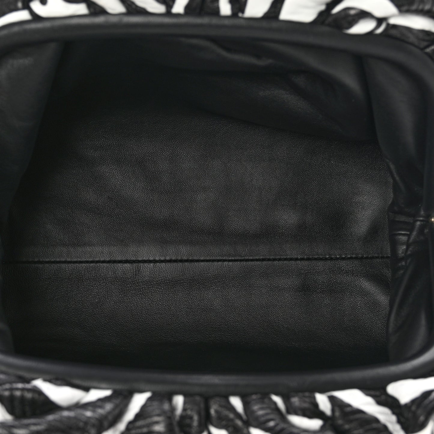 Nappa Zebra Print The Pouch Oversized Clutch White Black