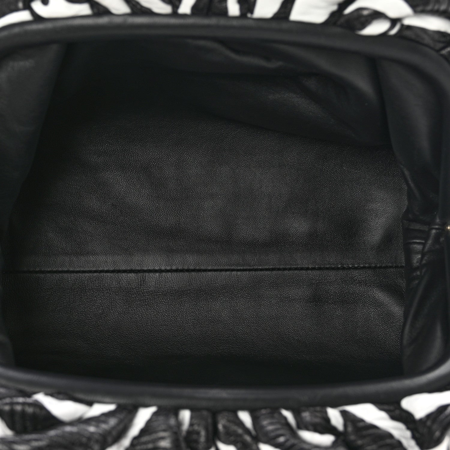 Bottega Veneta Nappa Zebra Print The Pouch Oversized Clutch White Black 5 of 8