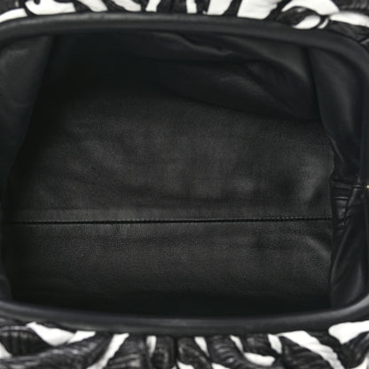 Bottega Veneta Nappa Zebra Print The Pouch Oversized Clutch White Black 5 of 8
