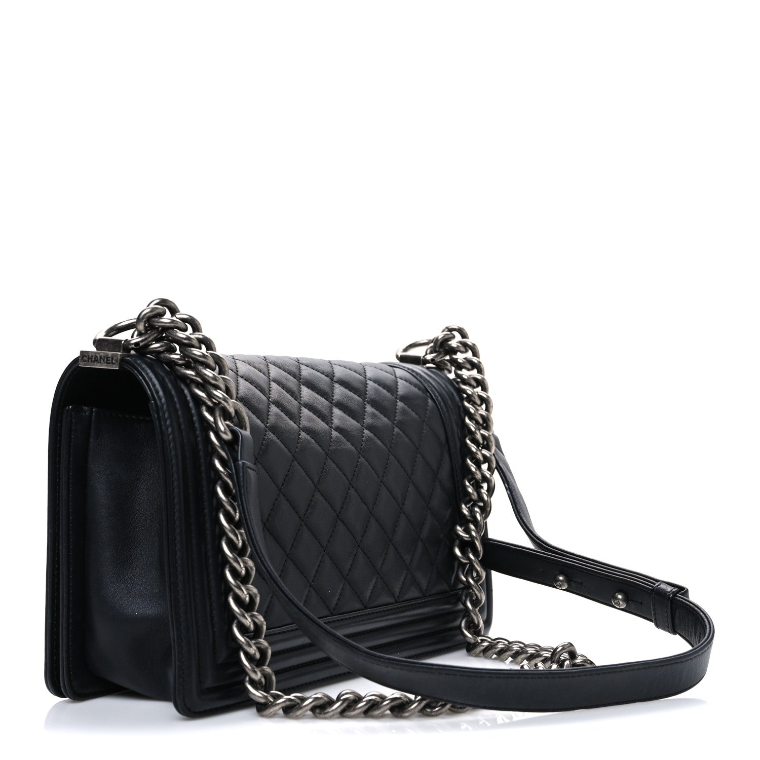 Chanel Lambskin Quilted Medium Boy Flap Black 3 of 13