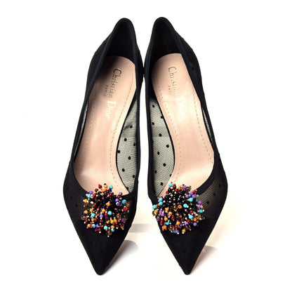Christian Dior Grosgrain Plumetis Dior Blossom Pump 39 Black 5 of 13
