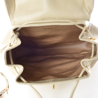 Chanel Caviar CC Backpack Off White 6 of 16