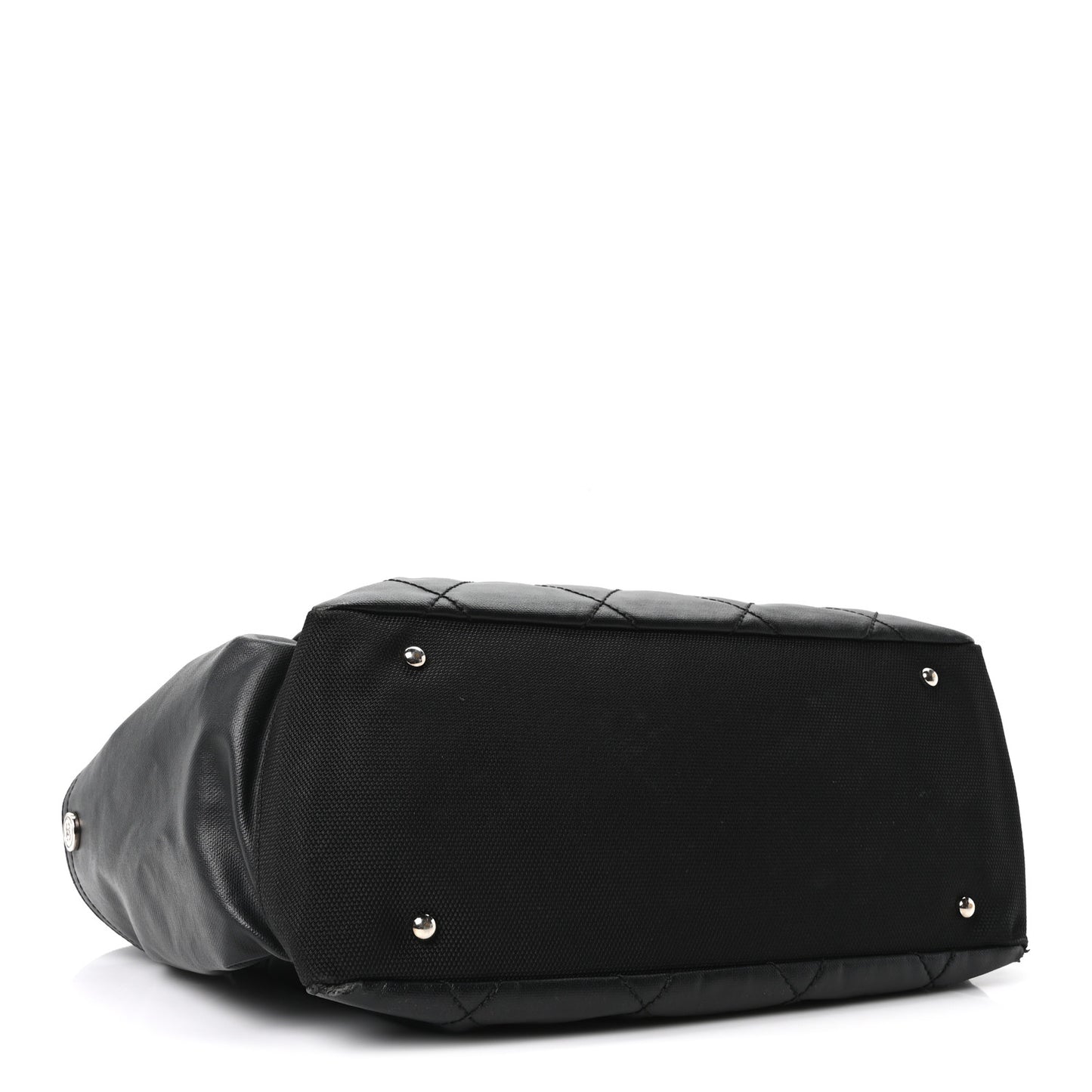 Coated Canvas Large Paris Biarritz Tote Black