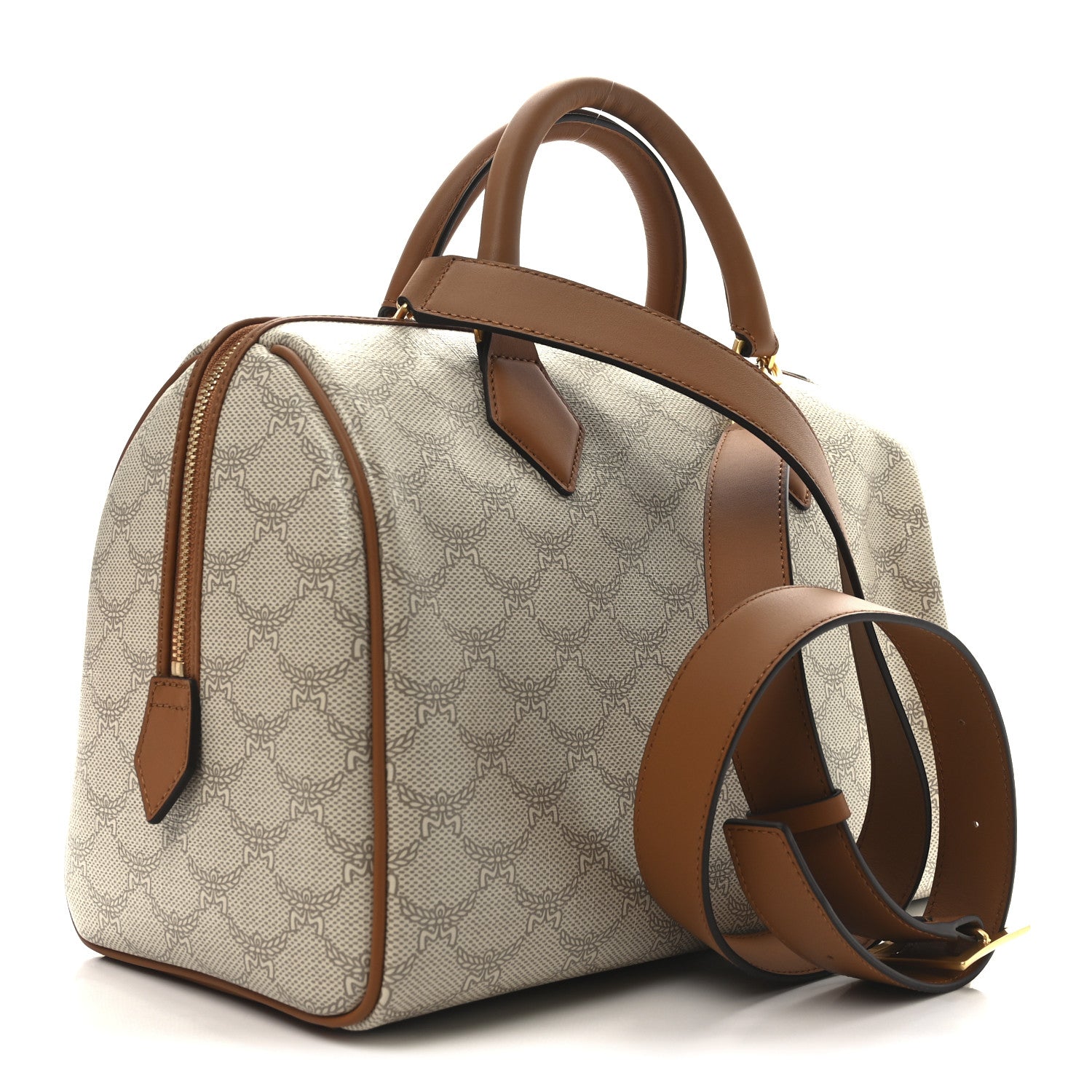 MCM Lauretos Nappa Medium Ella Boston Bag Oatmeal 3 of 9