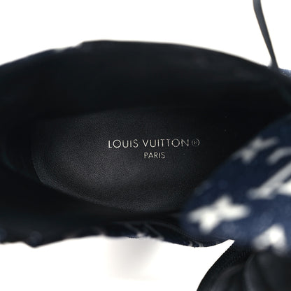 Louis Vuitton Denim Calfskin Monogram Star Trail Ankle Boots 40 Navy Blue 7 of 7