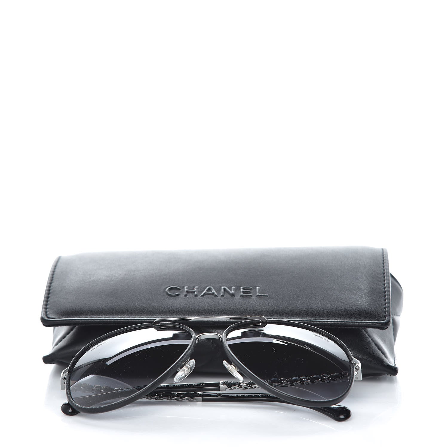 Chanel Polarized Pilot Winter Sunglasses 4219-Q Black 8 of 8
